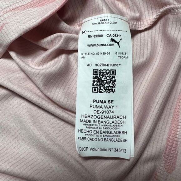 Puma Womens Pink Zebra Print Oversized T-Shirt XL 100% Polyester - Picture 8 of 10